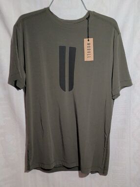 NOBULL Olive Crewneck Tee with Black Logo